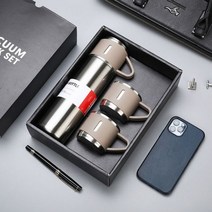 콩코드 원터치 써모스 보온 보냉 병 텀블러 00ml 더블 레이어 스테인레스 스틸 누출 방지 진공 보온병 커피 여행 머그 출장 물병, 500 미리리터, True Gift Suit
