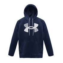 언더아머 UA 플리스 빅로고 후드티 네이비 남자 기모 티셔츠 후디 1357085-408