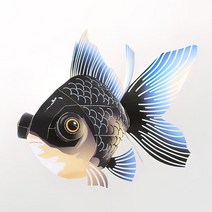 페이퍼크래프트 동물 종이공예 검은 금붕어 물고기 종이 접기 아트 미니 3D 접힌 모델 공예 동물 그림 DIY, 한개옵션1, 01 QD-298