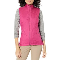 캘러웨이 Callaway 여성용 쉐브론 퀼트 조끼 재킷 핑크, Small, Cactus Flower