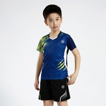 어린이 스포츠 배드민턴 세트 탁구 훈련복 테니스 셔츠 여아 러닝 티셔츠 반바지 포함, [01] XS, [07] 122 kids sets