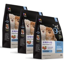 목우촌 전연령용 오리 펫9단 포메라이안 전용사료, 3개, 1.8kg