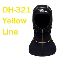 캐릭터 스노클링 귀여운 다이빙 후드 모자 어깨가 있는 3mm 네오프렌 스쿠버 장비 겨울 수영 잠수복 스피어피싱, [05] XXL, [02] Yellow