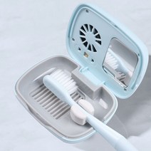 1인용 미니 휴대용 거울내장 칫솔 살균기_핑크, 핑크
