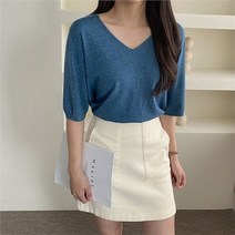 셀러허브 패션 [] 여자 여름 럭셔리 모던 심플 캐주얼 오피스 니트티