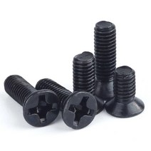 M2.5 블랙 접시머리 십자 볼트 필립스 스틸 십자형 카운터 성크 헤드 싱크 스크류 나사, 6mm(50개), 1개