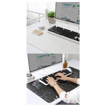 책상보호 대리석 패턴 가죽 데스크매트 사무용품 연구소 학생 가정집 입사선물, 블랙 마블