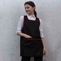 AP-064 검정 적띠옆단추 원피스앞치마 남여앞치마 카페식당 단체 홀 원피스 앞치마 서빙앞치마 홀앞치마 요리앞치마, AP-064 검정 적띠옆단추 원피스