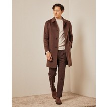 21FW 브라운 멜란지 울캐시미어혼방 하프코트 MACO1D002W3