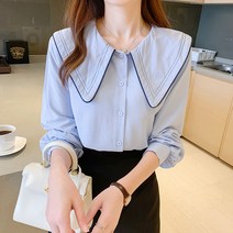 튜울립 카라 블라우스 하늘비즈 A25 U826G050