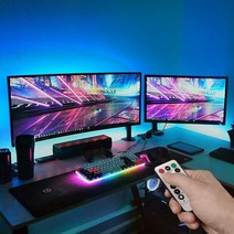 붙이는 틱톡 조명 감성 컴퓨터방 인테리어 꾸미기 RGB LED 간접 게이밍 모니터 PC방 책상 무드등 간편설치, 03-10.컴퓨터 책상 튜닝세트컬러 + 소리반응형3M