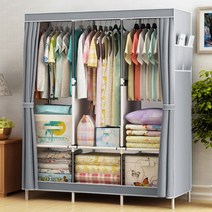 옛날옷장 80년대감성 옷걸이 수납장 대용량 리빙박스보관, 베이지