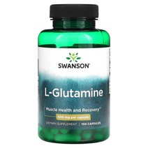 Swanson (스완슨) Swanson l-글루타민 500mg 캡슐 100정, 2개