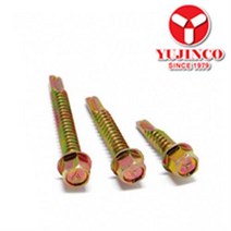 [유진] 나사 판넬피스 육각머리양날스크류볼트 황색 외경6.3mm 1봉지, HW 14x400, 50개