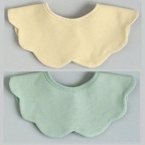 바니블라썸 아기 턱받이 침받이 (사계절용 여름용) 빅롤링세트 (2P), 16.노랑버터+아보카도그린, 1세트