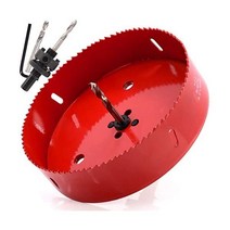 Koopi 튼튼한 아버가 있는 11.4cm4.5인치 홀 톱 38mm 깊이 바이메탈 11.4cm4 12인치 커터 목재 플라스틱 합판 건식 벽체 얇은 금속 114mm 쉽게 드릴링, 6 1/2 inch