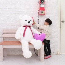 [쿠팡 인형 특가][어린이날 인기곰인형] 스킨100cm~150cm 대형 곰인형 생일 선물 프로포즈 기념일 유치원행사 100일 대형인형 애착인형 큰곰인형 이벤트선물 곰돌이, 1.스킨140스노우+하트쿠션
