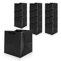 리드홈 튼튼한 정사각 무지 도시락 쇼핑백 12p, 블랙