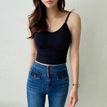 여자 골지 5컬러 이너웨어 브라탑 나시 티셔츠
