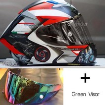 바이크 부품 풀페이스 오토바이 헬멧 X14 화이트 뒤 라이딩 모토크로스 레이싱, 14 B with rainbow visor_03 XL