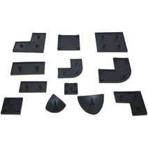 유럽 표준 엔드 캡 커버 알루미늄 프로파일 플레이트 /3030/4040/4545/2040/3060/4080for 산업용 프레임 CNC 기계, [02] Eu 2040 2 hole, [02] Black