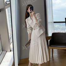 돌잔치엄마원피스 페이크 투피스 주름 치마 상견례 하객룩