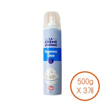 베지크렘데코 라크림 스프레이휘핑크림, 3개, 500g
