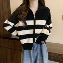 깨비몰 깨비몰 여성 베이직 단가라 집업 캐주얼 가디건 (9734553)