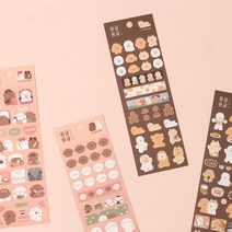 일러스트 다꾸 스티커 푸들 비숑 강아지 파스텔톤 리무버블 탑꾸 다이어리 꾸미기, 뮤즈와 함께