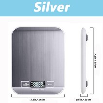 방수저울 전자 중량 저울 디지털 주방 규모 5kg/10kg 식품 다기능 304 스테인레스 스틸 균형 LCD 디스플레, 02 White_01 5Kg