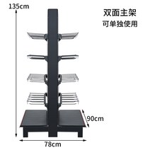 슈퍼마켓 편의점 스낵 백화점 문구점 후크 다층 디스플레이 선반 진열대, 그레이양면9078135메인프레임훅식