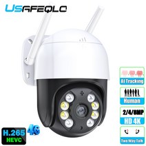 가정용CCTV 실외용 초고화질 CCTV PTZ IP 카메라 AI 자동 추적 무선 야외 IR 비디오 홈 보안 8MP 4MP 4G T, 7.4G 8MP NO CARD