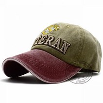 남여공용 워싱 디스트레스드 코튼 데님 야구 모자 USMC US Marine Veteran 자수 아빠 조절 가능