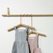 가죽고리 원목 가로형 벽행거 옷걸이, 내츄럴 150_1000mm, 옵션선택