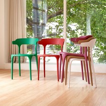 에코 플라스틱 인테리어 디자인 카페 식탁 의자 (5color)), 화이트, 1개