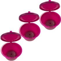 캡슐커피머신호환 스텐리스 캡슐 재사용 캡슐머신 호환 3개/대 Dolce Gusto 커피 캡슐 nescafe 재사용 가, 06 3 RoseRed