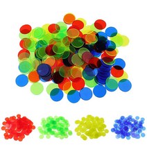 100pcs 몬테소리 학습 교육 수학 장난감 학습 자원 컬러 플라스틱 동전 빙고 칩 어린이 투명한 카운팅 칩, 300pcs