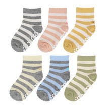 양말명가 유아동용 단목 면100% 파스텔링글 양말 6족 (NC3402)