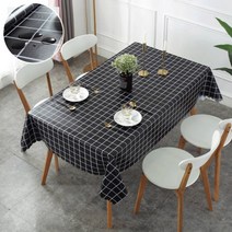 방수 테이블보/ 2인용~12인용(274x135cm)까지/ 국내 당일발송-신데렐라 데코, 블랙바둑, 2인(90x135cm)