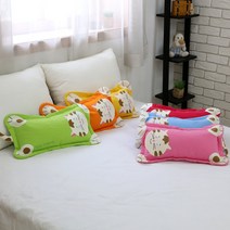 고양이 바이오칩 베개, 그린커버+화이트칩