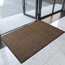 발매트 영빈 실외 발판 러그 엘리베이터 입구 가게 입주 상점 호텔 입문 미끄럼방지 먼지제거 바닥매트 2224744320, 능몽 -베이지 브라운 수장 추가 구매, 60*90cm