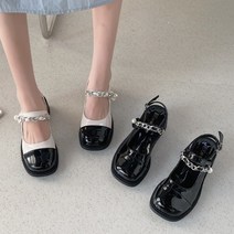 블랙단화 A3장 소둔함 원저우시 슈즈 사각코 멜란 청키 발싸개 메리 제인 이지 여자 신발 2330063943