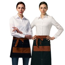 요들/데님 앞치마/숏허리/롱허리/YA085/YA086/미용/미용실/가운/유니폼/데님:면100%/배색:폴리에스테르100%, YA085 데님숏허리