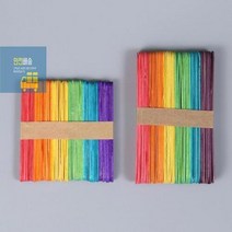 나무스틱 아이스크림막대 유아 미술놀이 초딩 유아 만들기 키트 초등학생 만들기 세트, 칼라(소)