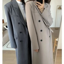 드레스허그 토리 더블 브레스티드 롱 코트