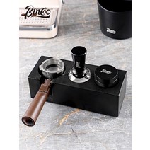 탬핑매트 커피탬퍼 탬핑기 Bincoo 커피 파우더 세트 베이스 해머 51/58mm 핸들 브래킷 액세서리 기기 분배기, [30] [블랙 4종세트] 58mm에 적합