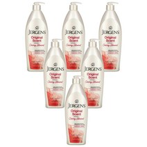 Jergens Jergens 오리지널 향 건성 피부용 모이스처라이저 체리 아몬드 621ml(21fl oz), 6개