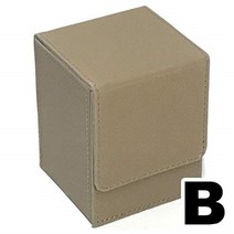 Cicogna 트레이딩 카드 덱 케이스 가죽 100장 카드 수납 세로 슬롯 TYPE B, 유형 B: 카키색