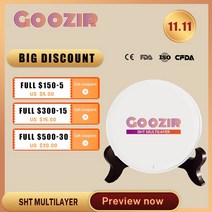 치과성분 치아미백 셀프치아미백제 Goozir CAD CAM CNC 치과 용 지르코니아 블록 SHT 다층 Dics 5 축 밀링, 17 98 x 18 mm A2