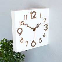 밤하늘 무소음 입체 원목 양면시계 3COLOR, 색상:블루